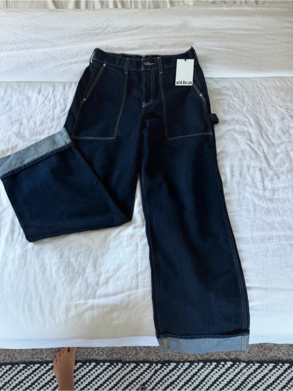 Etica Dark Indigo Wide Leg Jeans